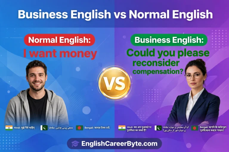 Business English vs Normal English: 50 Examples with Hindi