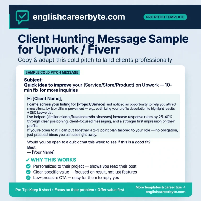 Client Hunting Message Sample for Upwork/Fiverr
