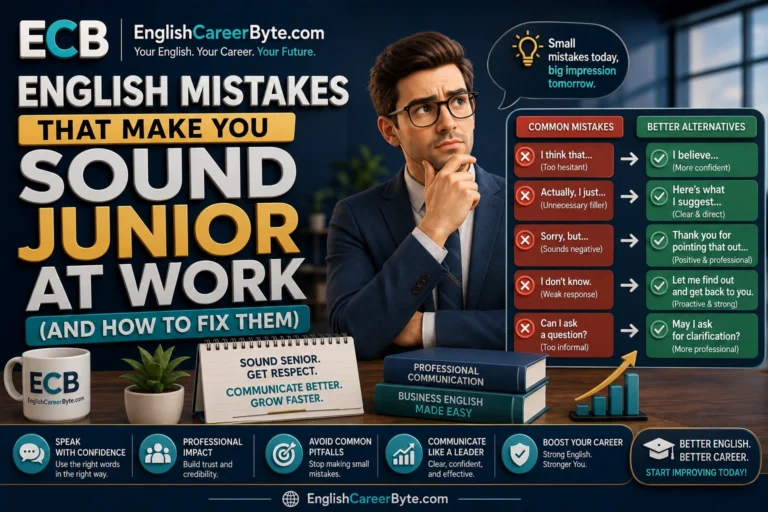 English Mistakes That Make You Sound Junior at Work (And How to Fix Them)